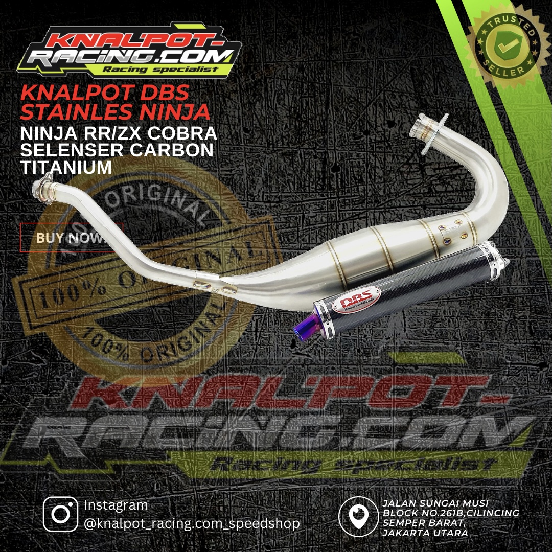 KNALPOT DBS STAINLES NINJA RR/ZX COBRA SELENSER CARBON/TITANIUM